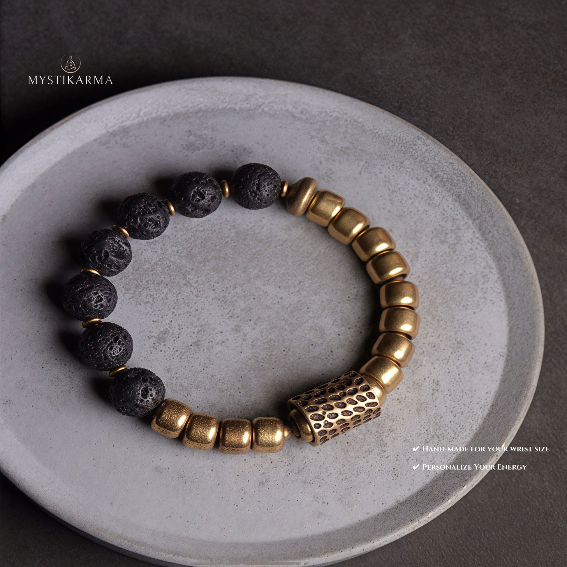 Volcanic Stone & Brass