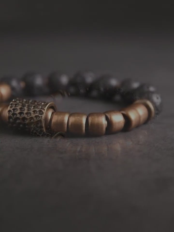Volcanic Stone & Brass