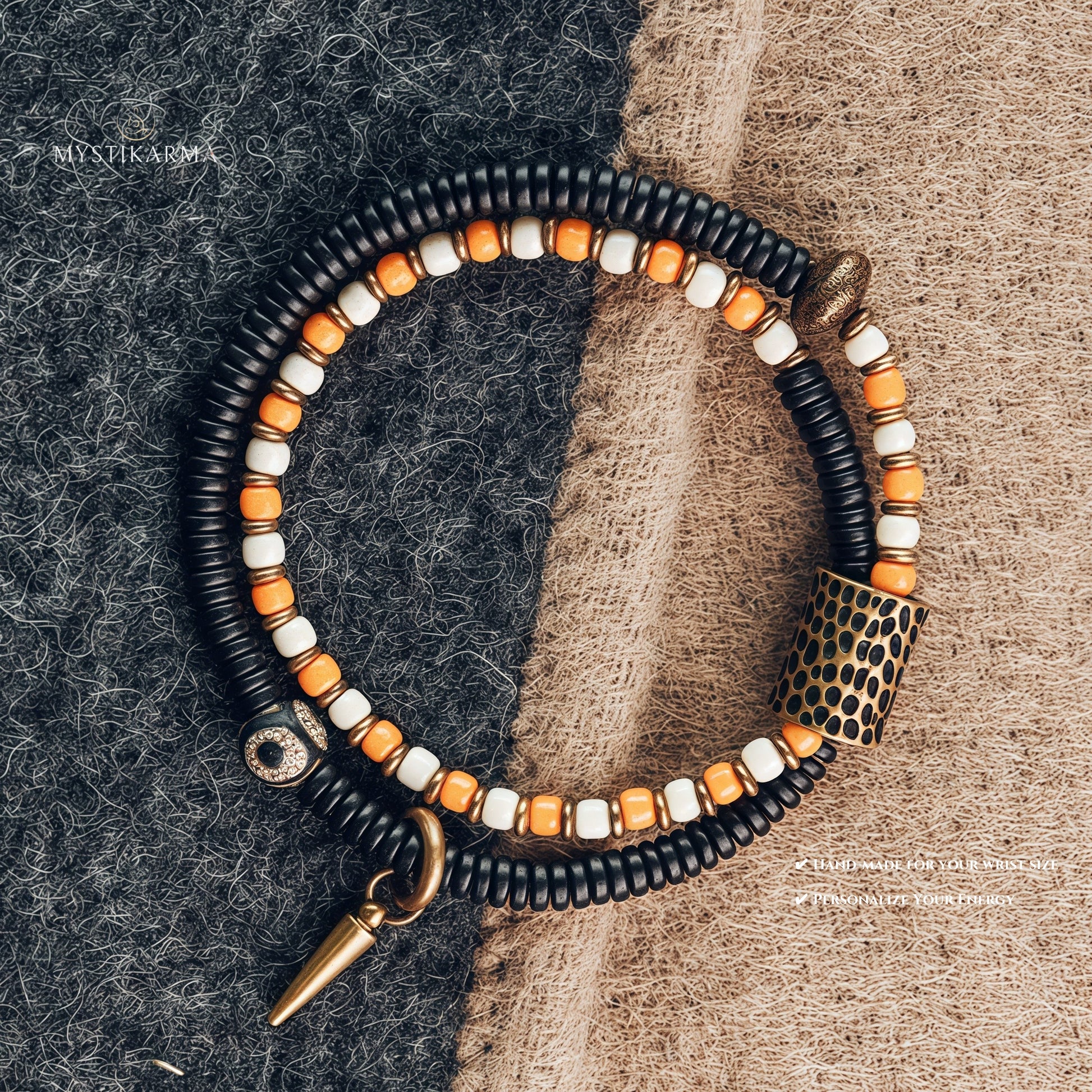 Two-Tone Bead Bracelet Yellow + White