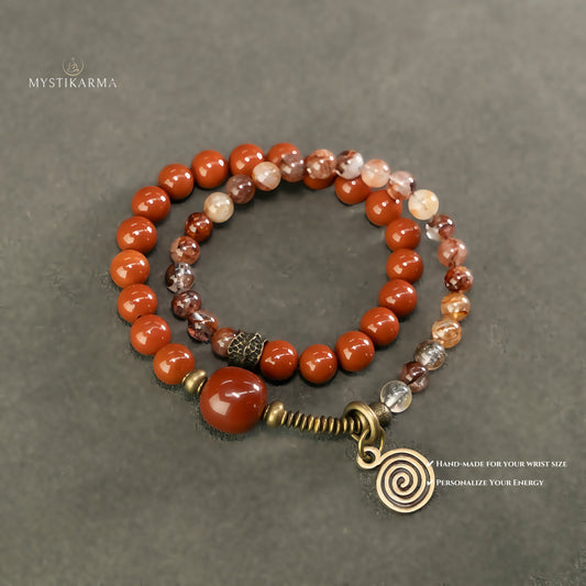 Dual-Loop Red Quartz Red jasper